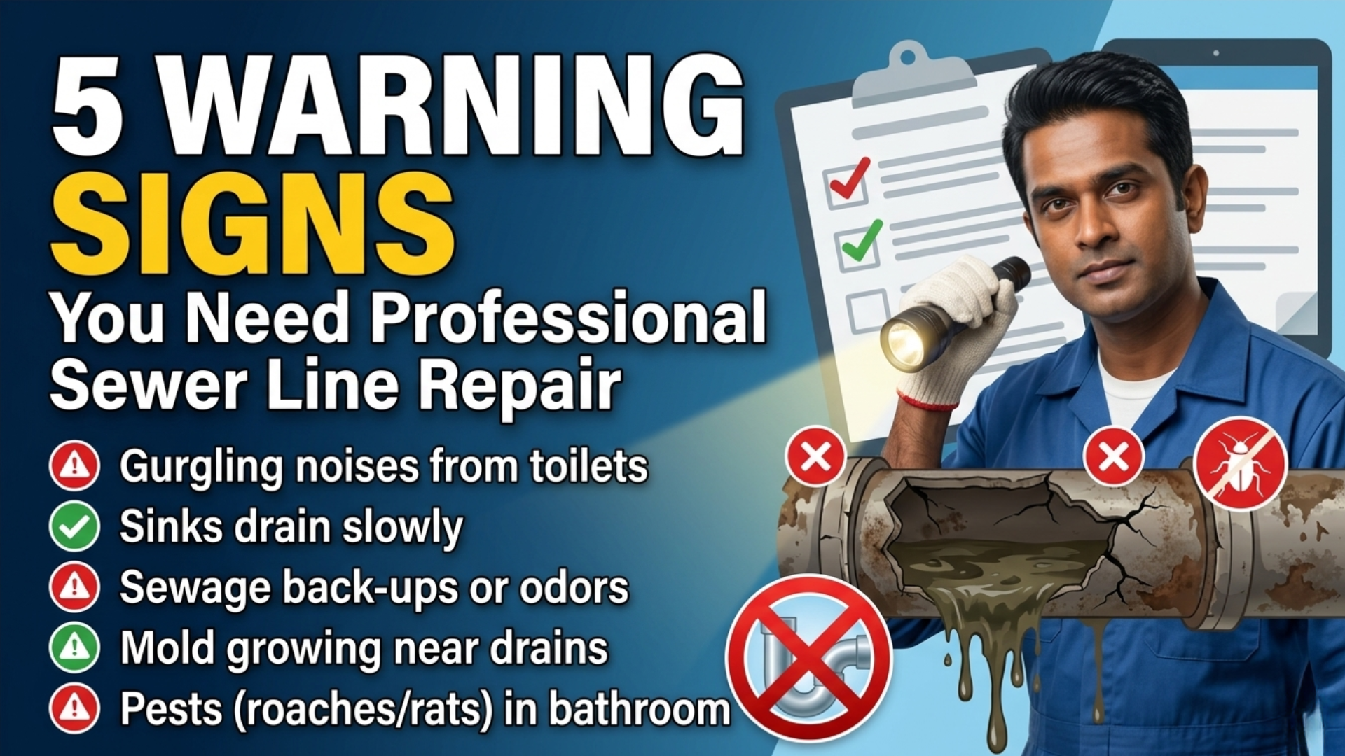 5 Warning Signs You Need Professional Sewer Line Repair